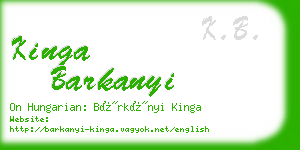 kinga barkanyi business card